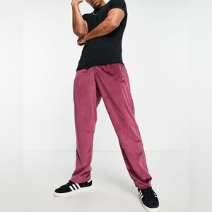 Adidas Originals Firebird Velour Track Pant in Crimson Small / Unisex
